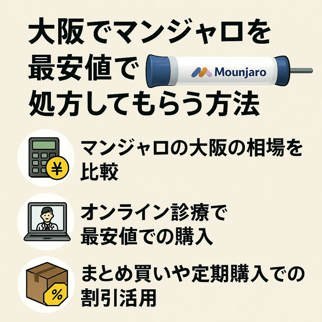 大阪でマンジャロを最安値で処方してもらう方法